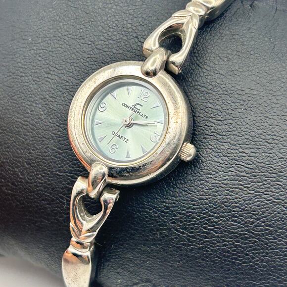 Contemplate Silver Tone Women’s Quartz Watch 21mm Working New Battery - Picture 3 of 9